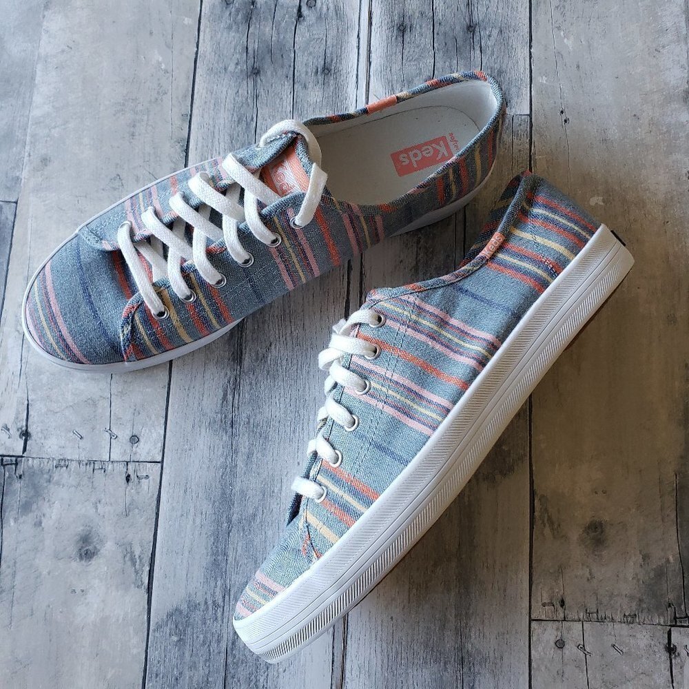 NWOB - Striped Lace-up Keds - Size 11